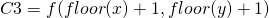 \[C3 = f(floor(x)+1,floor(y)+1)\]